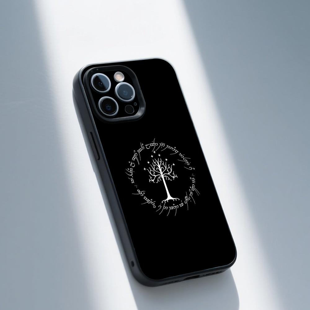 Tree of Gondor Flag Phone Case For iPhone 16,15,14,13,12,11,Pro,Max,Plus,X,XS,XR,SE,8,7,Mini,Soft Silicone Black Case