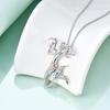 Fashion Mermaid Birthstone Pendant Jewelry White Gold Plated Austrian Crystal Necklace Gift for Girls Women