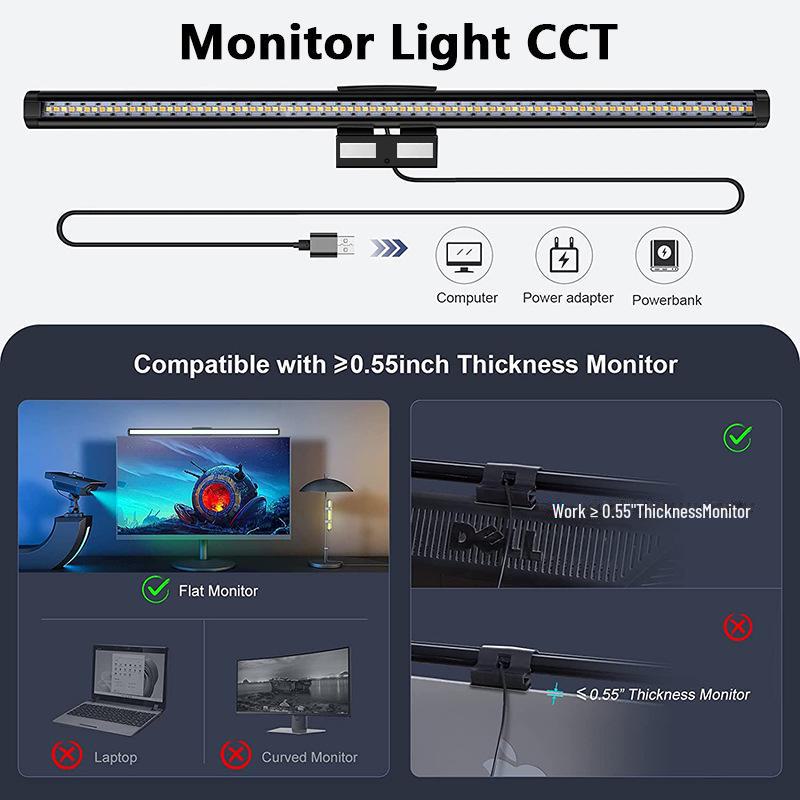 USB-Powered Office Desk Lamp with Remote Control, No-Glare Screen Light.