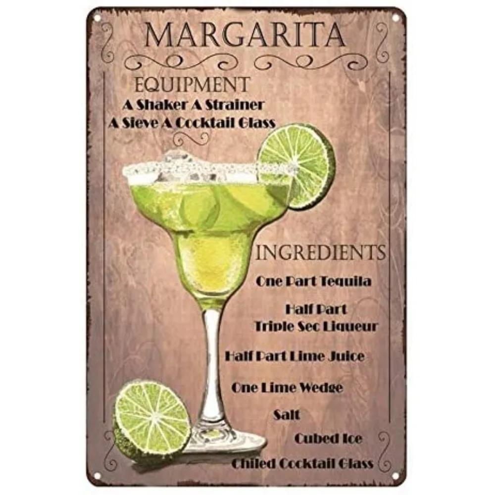Sinal de Lata de Metal para Menu de Coquetéis Retro Guia para Amantes de Mixologia Bar Pub Corrente de Ferro Pendurador Decoração Bebida Alcoólica Pôster Rústico