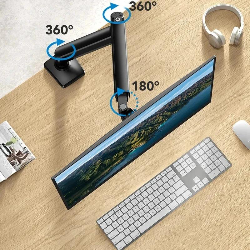 13-35 Inch Black White Monitor Stand, Ergonomic Adjustable Bracket, Space Saving for Home Office Use, Perfect Gift
