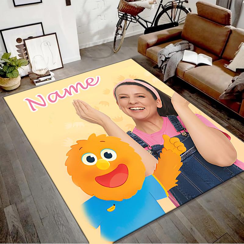 Tappetino Personalizzato Ms Rachel Mat con Nome, Tappeto Lavabile in Poliestere per Ingresso Interno, Regalo per Natale, Pasqua, Giorno del Ringraziamento