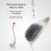 Swan Shape Toilet Brush with Holder & Extended Handle Plunger Set Soft Dense Bristles for Deep Cleaning Bathroom Stains