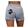 Damskie spodenki sportowe z wysokim stanem i nadrukiem kocich pazurów, ściągane sznurkiem, szybkoschnące i elastyczne