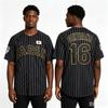 Japan 16 Ohtani Baseball Trikot Schwarz Weiß Gestreift Samurai 3D Druck Hochwertiges Outdoor Sportbekleidung T-Shirt für Familie Kinder Günstig