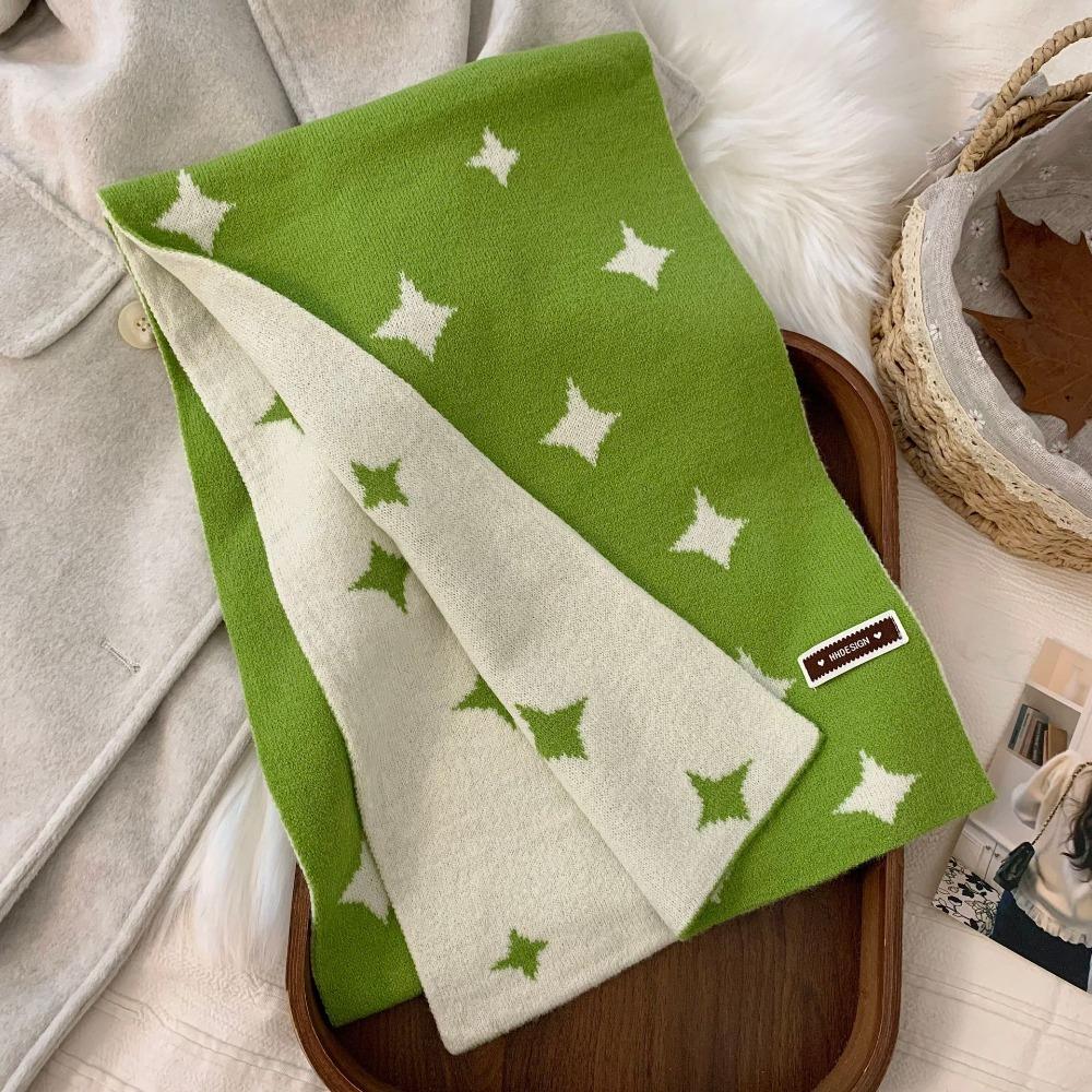 Soft Star Pattern Neckerchief Korean Style Cashmere Knitted Shawl Women Winter Scarf  Autumn Winter
