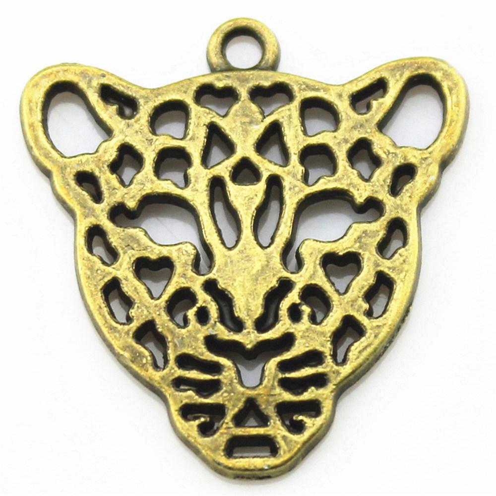 Retro Leopard Charms Metal Animal Pendants For Jewelry Making Handmade Supplies