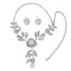 European and American Necklace Earrings Two-piece Set Flower Bride Retro High-end Design Sense