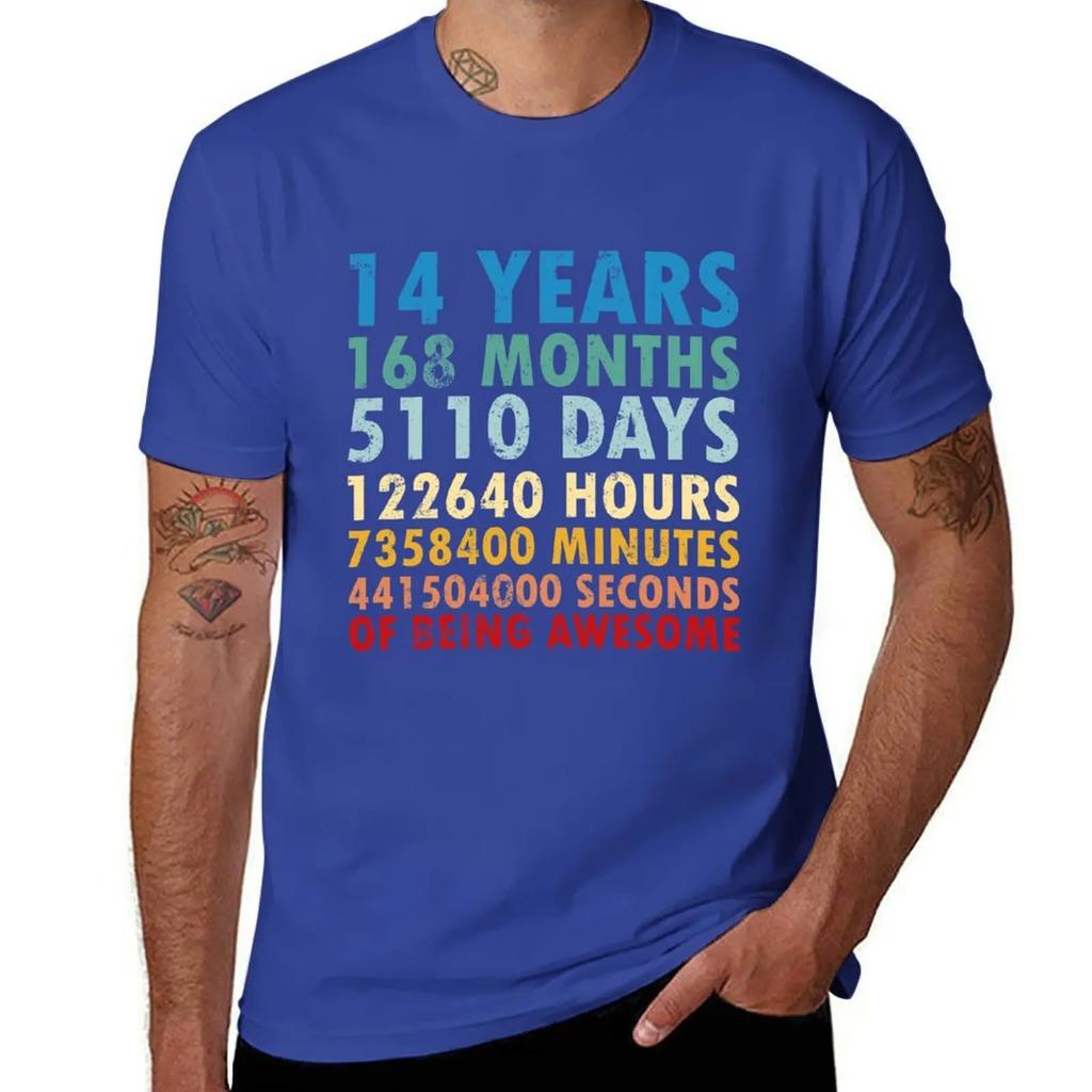 14 Years Of Being Awesome Gifts 14 Years Old 14 Birthday Retro Anniversary T-Shirt cute clothes t shirts for men
