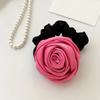 French Stain Rose Flower Elastic Hairbands Women Girls Hair Ropes Ties Flower Hair Scrunchies Ponytail Holder Hair Accessories
