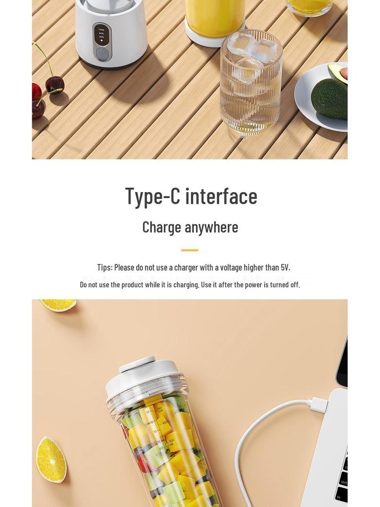 2024 Multifunkční přenosný mixér na džus: Kvalitní malý domácí odšťavňovací pohár