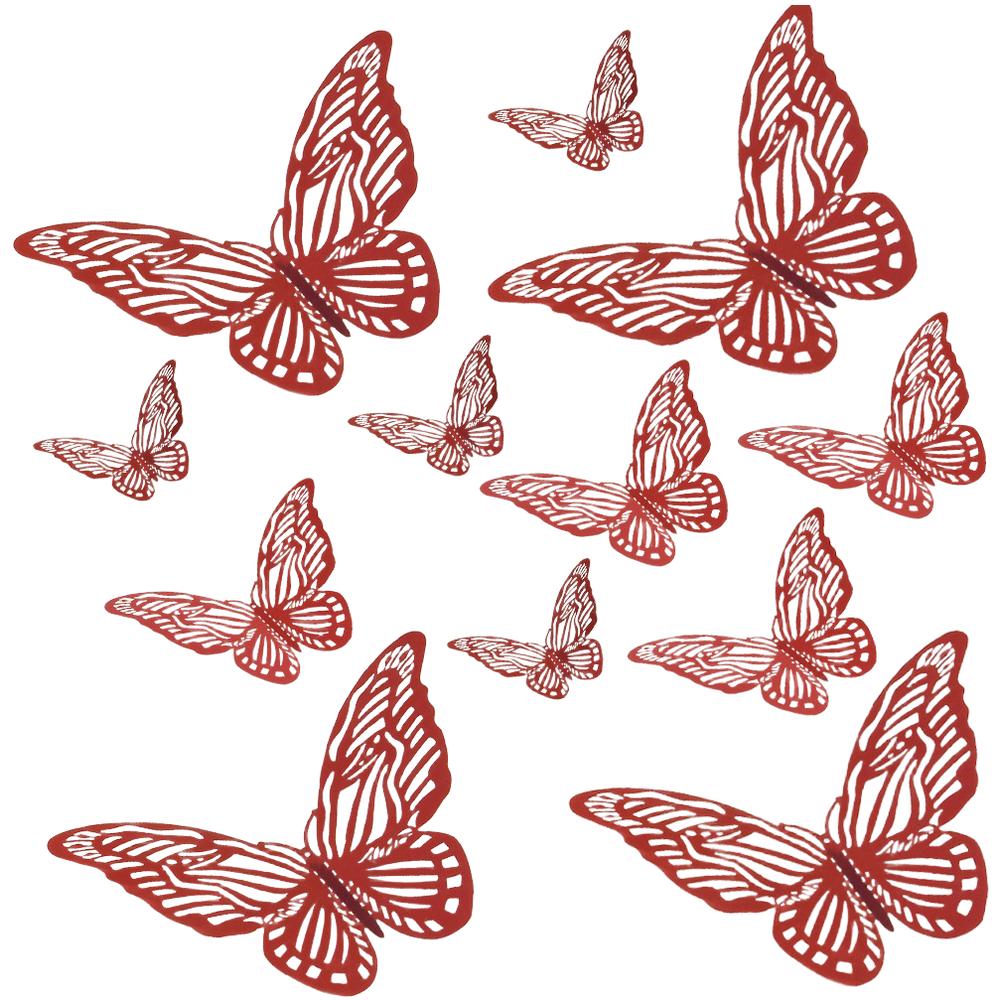 3D Butterfly Wall Stickers Hollow Design for Living Room Bedroom Hallway Decor Indoor Wall Art Wedding Party PET Decoration