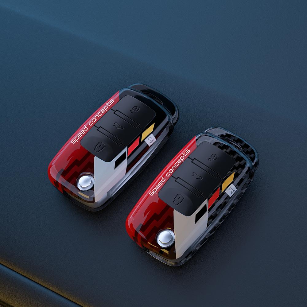 Abs Carbon Car Key Case Cover For Vw Volkswagen Mk4 Bora Golf Jetta Passat Polo Bora Touran Skoda Seat Tiguan Lavida Octavia