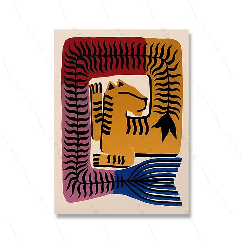 Colorful Abstract Poster Print Tiger Leopard Snake Tropical Jungle Wall Art Canvas Painting Wall Picture Living Room Decor Retro