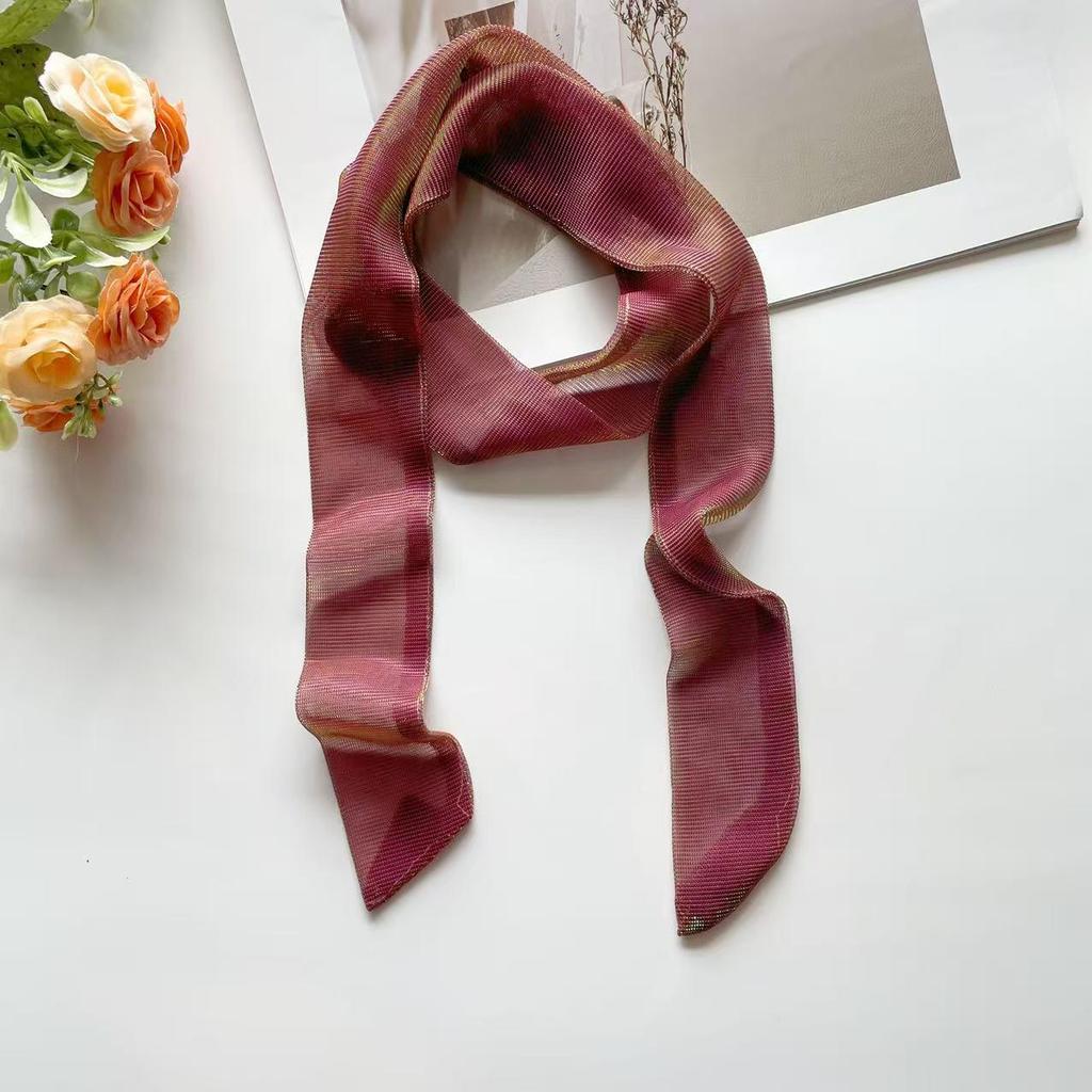 Korean Style Summer Iridescent Pearlescent Silk Scarf - Lightweight & Breathable