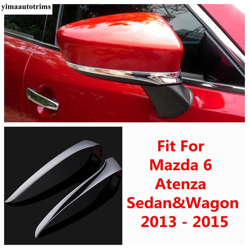 

Car Rearview Mirror Strip Protection Decorative Sequ Cover Trim For Mazda 6 2013 2014 2015 ABS Chrome Accessories Exterior