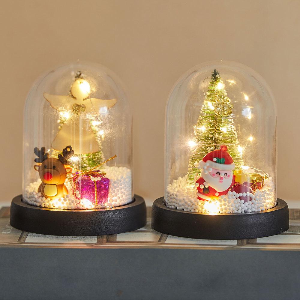 Led Christmas Tree Decorations Desktop Miniature Light Home Decor Mini Luminous Christmas Tree DIY Ornaments for Office Party