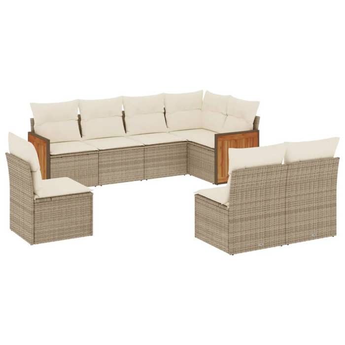 VidaXL Garden Lounge Set with Cushions 8 Pcs, Patio Sofas, Patio Furniture Set, Outdoor Furniture, Beige 3260126