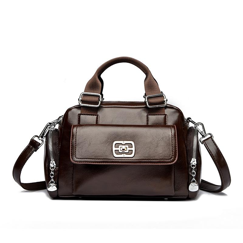 

Сумка большой вместимости Модная сумка через плечо Сумка-мессенджер для поездок темно-коричневого