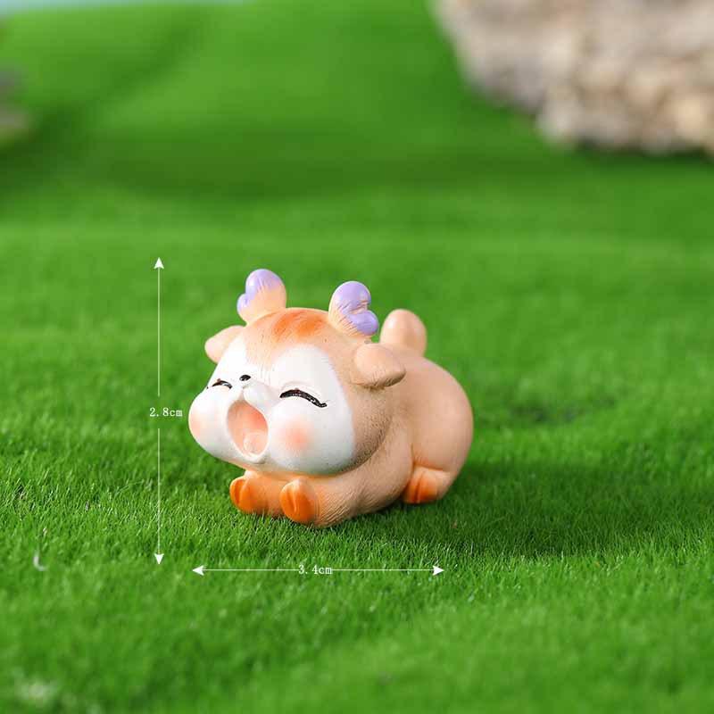 4 Pcs Cartoon Deer Micro Landscape Ornaments – Cute Resin Crafts, Creative Miniature Decor for DIY Arts