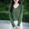 Autumn New Women's Knitted Sweater Andy Fleece Sweater Women's V-neck Long-sleeved Bottomed Prismatic Sweater Women's Batch