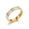 Stainless Steel Double/Single Row Diamond Minimalist Couple Rings - Cartier Style