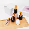 15ml Empty Nail Gel Polish Bottle with Brush Gold Cover - Small Sample Glass Container for Nail Art Glue And Refill Bottles