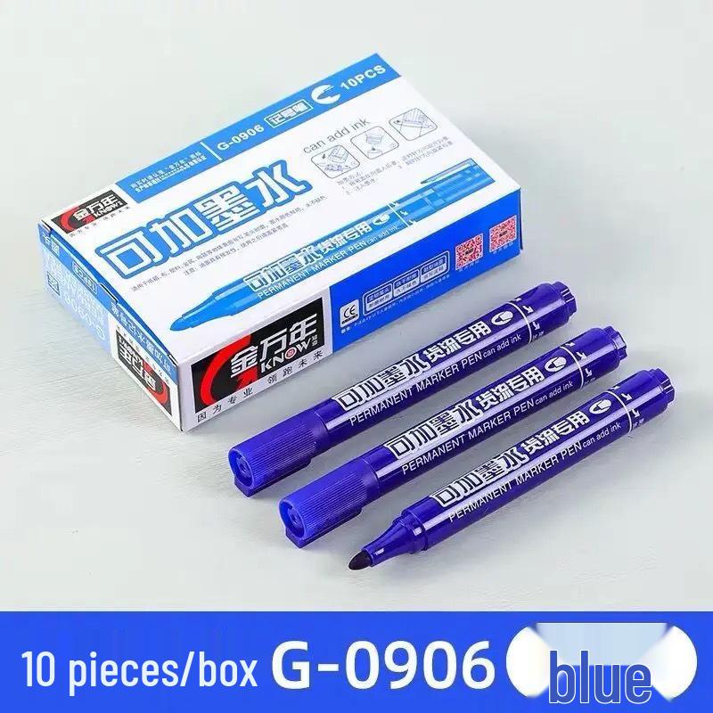 Jin Wannian Oil-Based Marker Pen - Black, Long-Lasting (72 Hours Uncapped), Waterproof, Large Capacity, Available in Multiple Colors