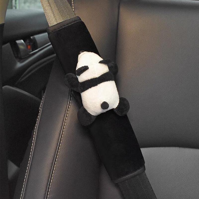 Car Seat Belt Shoulder Protector Cute Lying Bear Panda Shoulder Protector Soft, Comfortable and Wear-Resistant