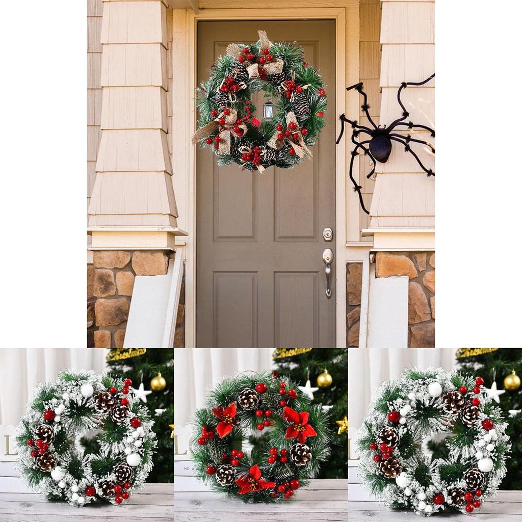 Beautifully Crafted Christmas Wreath Featuring Pine Cones And Elegant White Accents For Your Home