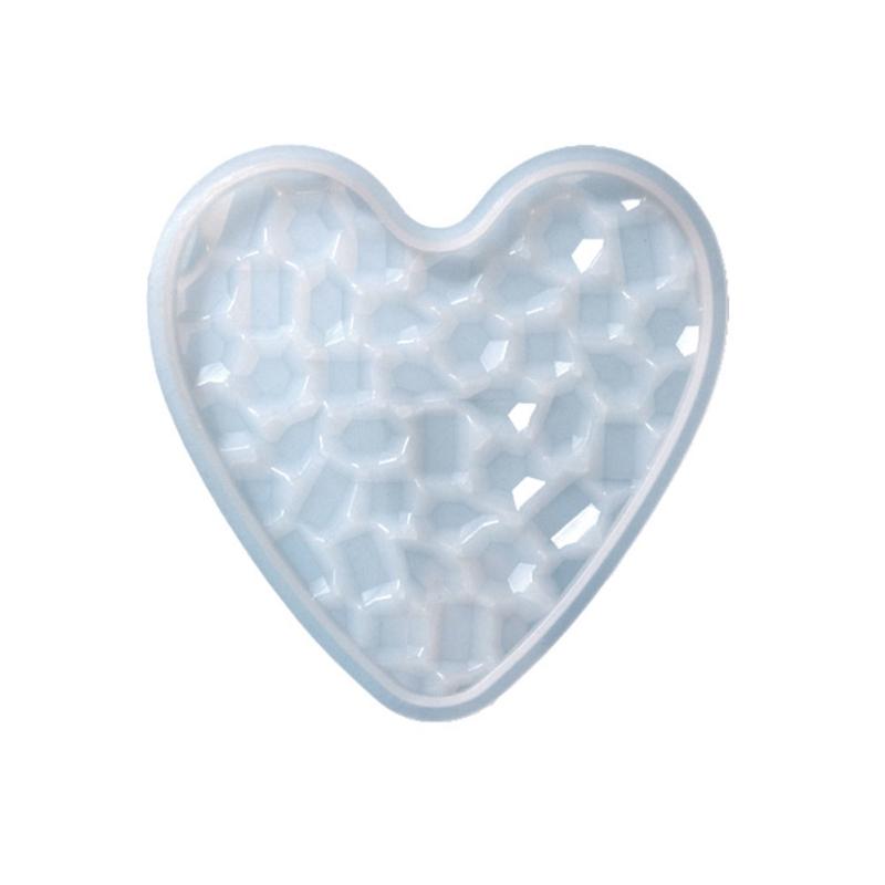 1/6 Stück Diamanten Unterseite Untersetzer Form Blume Herz Runde Form Epoxid Tassenunterlage Formen mit Diamanten Unterseite Harz Tablett Form
