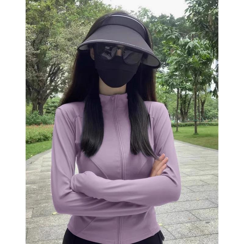 Women's Quick-Dry Long-Sleeve White Outdoor Yoga Jacket – Autumn/Winter, UV Protection