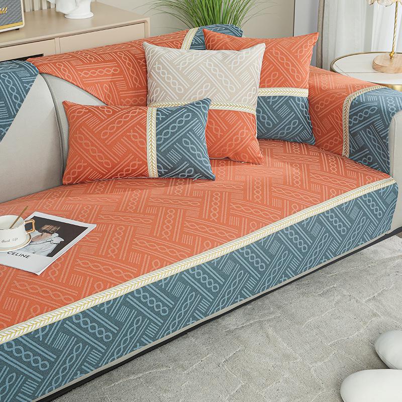Nordic Chenille Sofa Covers Anti-slip Jacquard Four Season Couch Towel Seat Cushion for Living Room Sectional Sofa Slipcovers