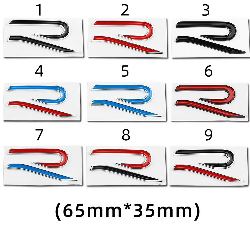 Metal R Emblem Decals Side Fender Rear Trunk Badge Sticker for Scirocco Sharan Tiguan Jetta Etc