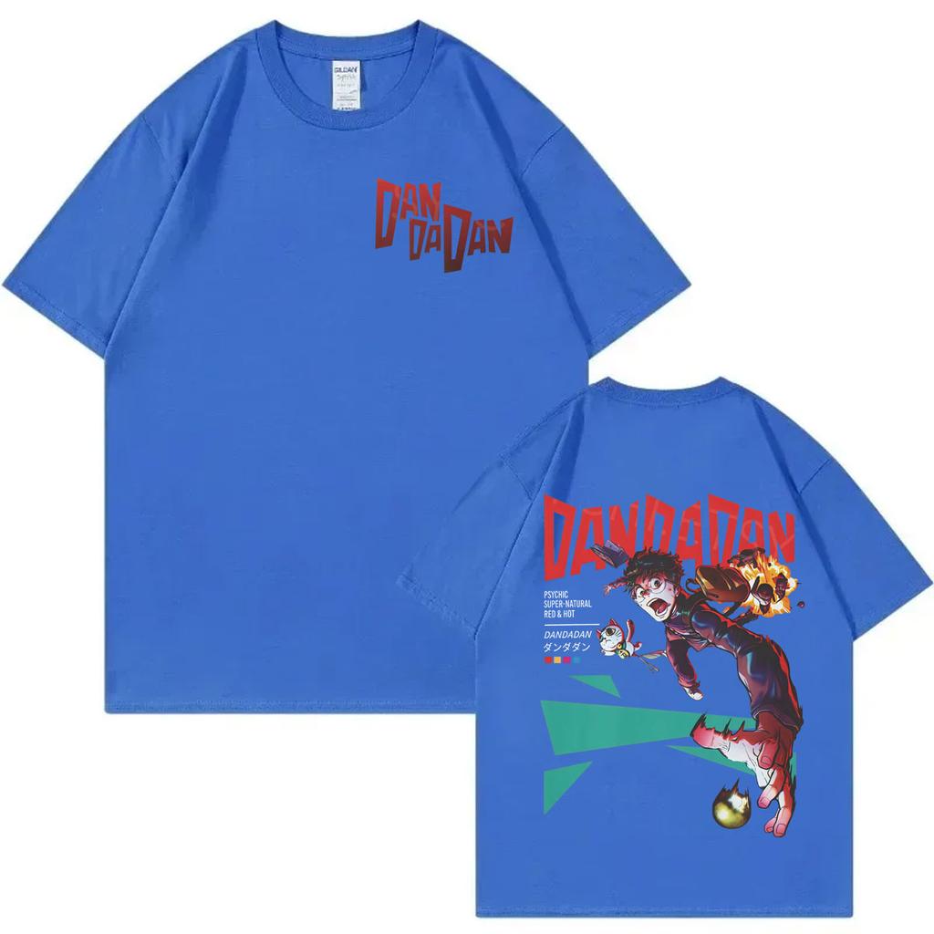Japanese Anime Dandadan Double Sided Print Tshirt Men Women Fashion Cartoon Short Sleeve Tshirts Summer Casual Cotton T Shirts