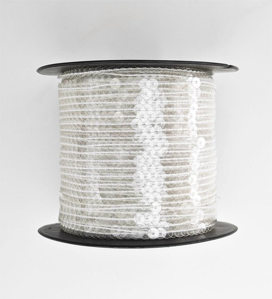 Eco-friendly 5mm Flat Lace PET Sequin Woven Ribbon for Shoe and Hat Accessories