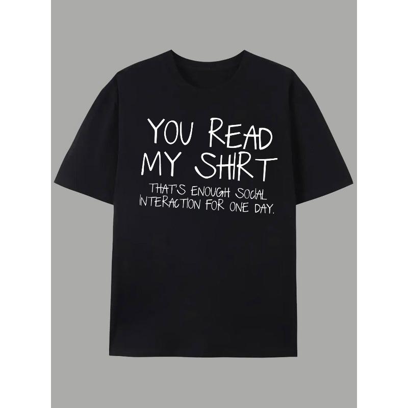 European Size Short-Sleeve T-Shirt Featuring Social Slogans Streetwear Design, Graffiti Letters, Suitable for Men Summer Wear