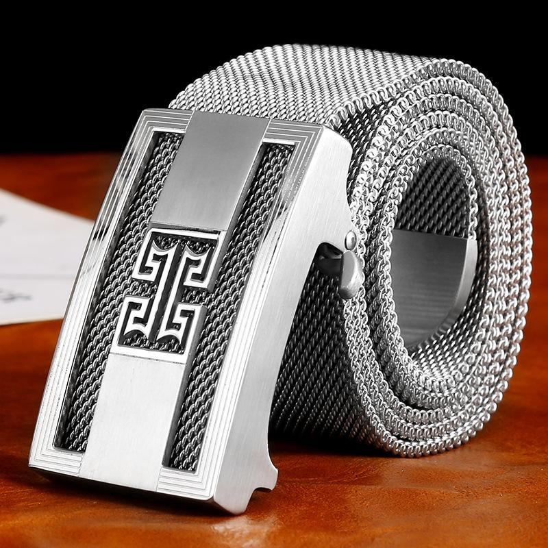 Inside 304 stainless steel belt buckle head Men's belt buckle Outdoor Full metal belt chain Trendy men's leisure
