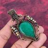Faceted Zambian Emerald Gemstone Pendant Handmade Copper Wire Wrapped Jewelry
