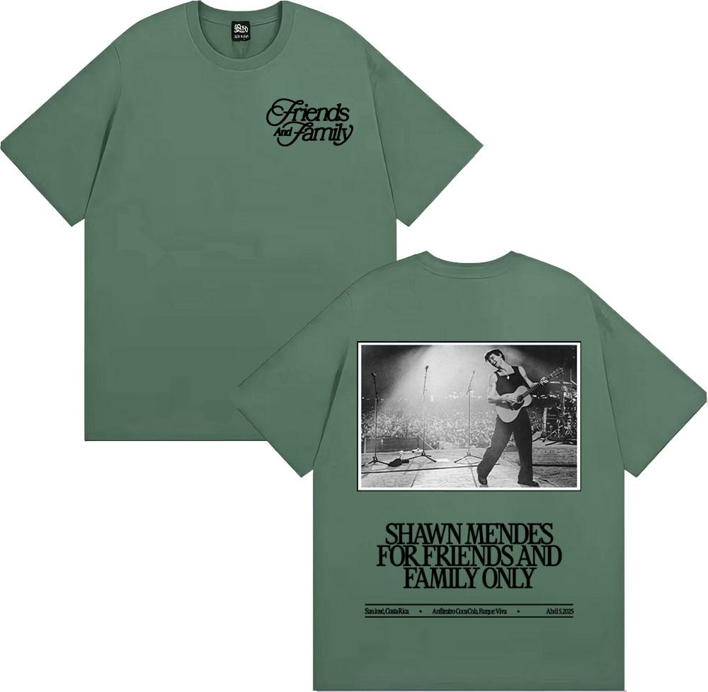 Singer Shawn Mendes Tour 2025 Merch T Shirt Men's Clothing Harajuku High Street T-shirts Casual 100% Cotton Short Sleeve T-shirt