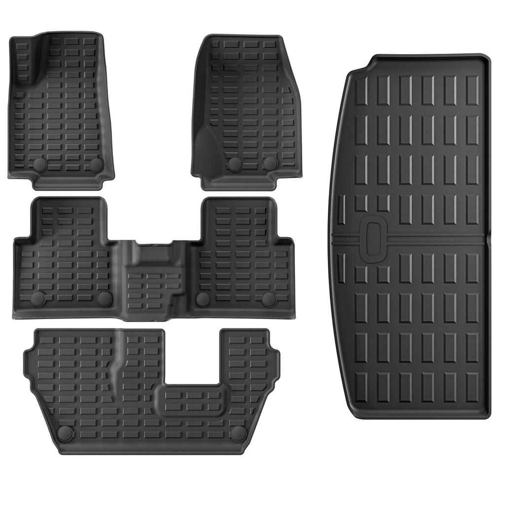 LUCKEASY Left Drive for Jeep Grand Cherokee L (7Seater Second Row Bench) 2021-2025 TPE Car Floor Mats Cargo Trunk Pad Black