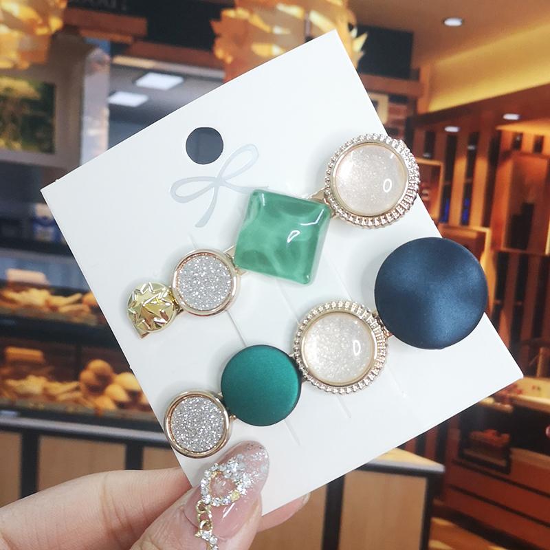 Korea Shiny Crystal Hair Clip Set Fashion Hair Accessories  Trend For Women Girl Pearl Rhinestone Hairpin Side Clip For Hair