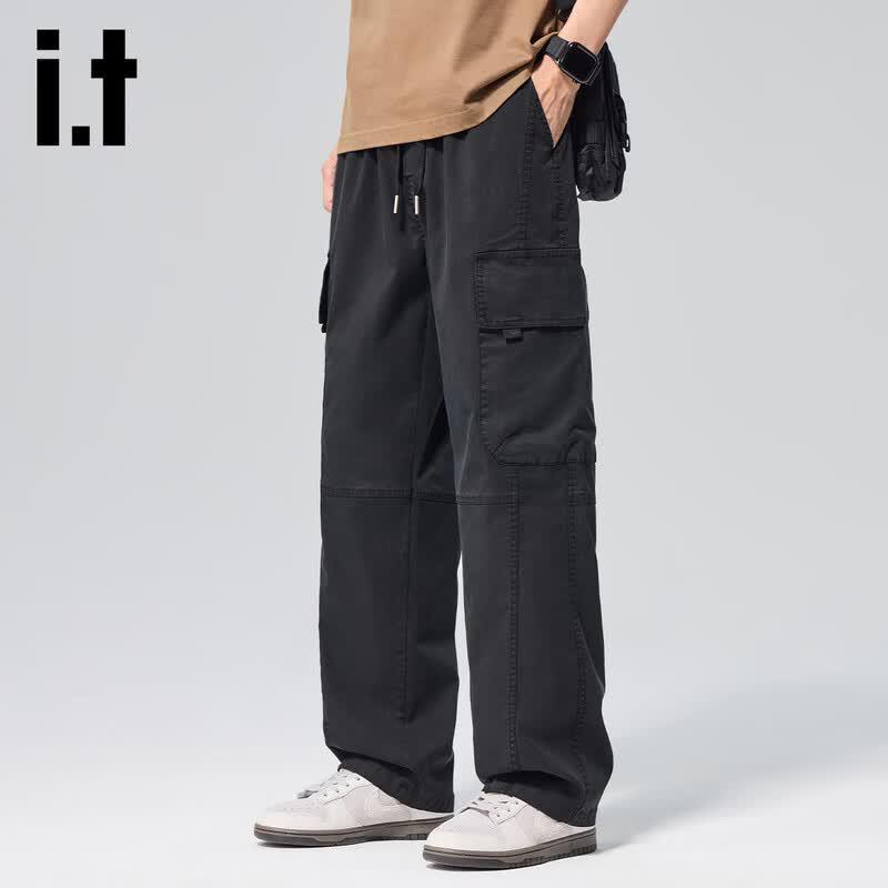izzueit Men s Tencel Blend Loose Straight Cargo Pants 2XL