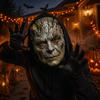 Cat Printed Halloween Face Mask Ghost Head Cover Halloween Scary Mask  Party Gatherings
