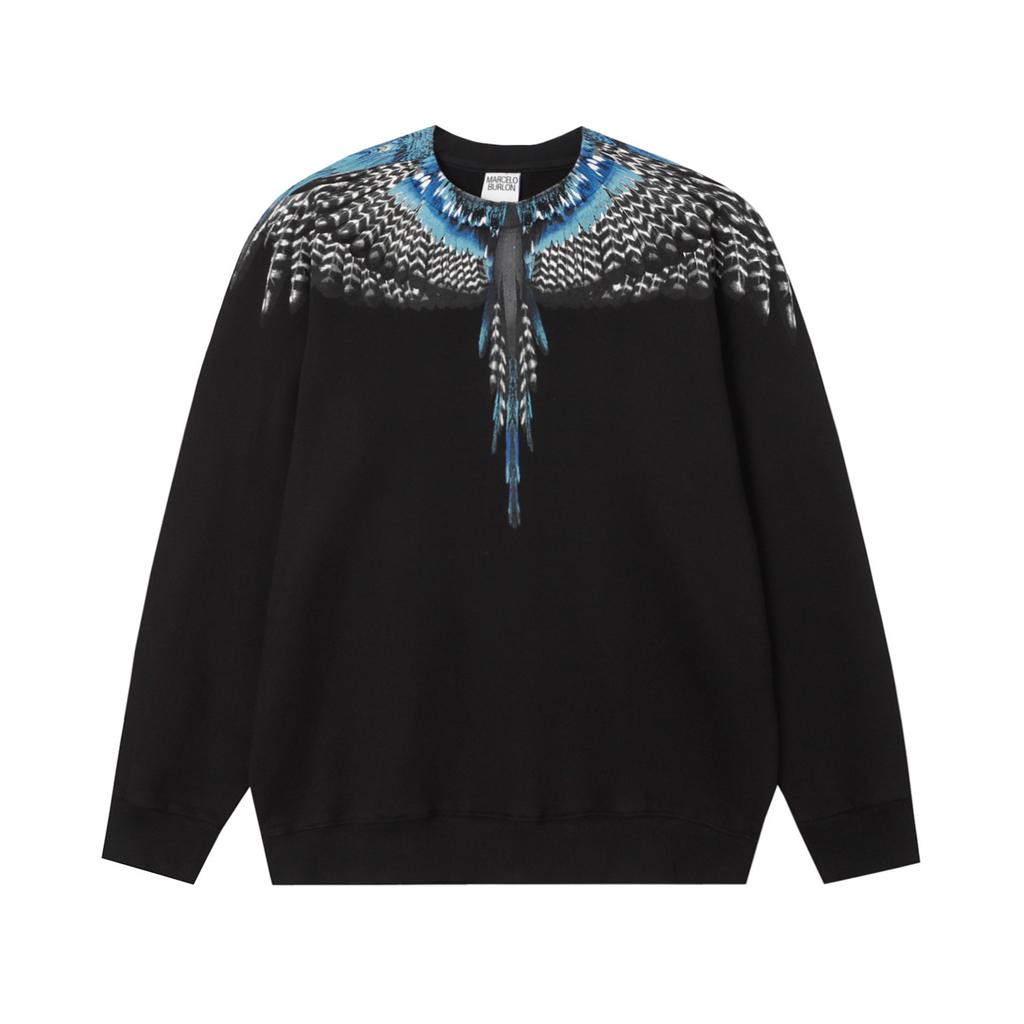 Sudadera MB Color Pluma Alas Fantasma Marcelo Marca de Moda Año de la Serpiente Relámpago Sudadera con Capucha para Pareja