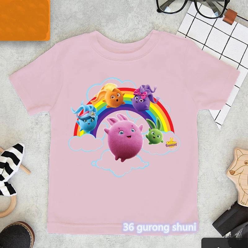 New Arrival Girls Tshirt Cute Sunny Bunnies Cartoon Print Kids T-Shirts Summer Funny Boys T Shirt Fashion Toddler Shirt Tops