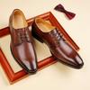 Handmade Men's Shoes 2025 New First-layer Cowhide Formal Business Leather Shoes Men's Soft-soled Genuine Leather Derby Shoes British Pointed Head