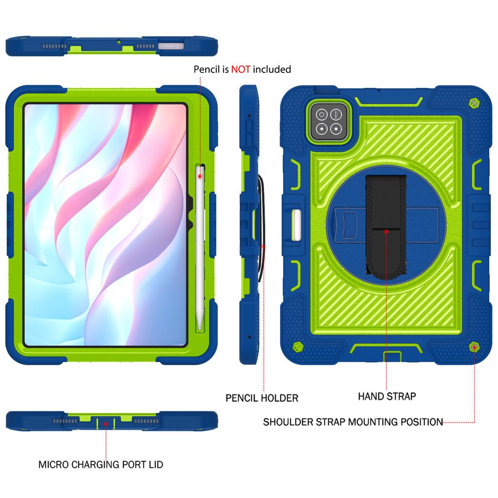 For Xiaomi Poco Pad X1/Pad 8 Pro/Pad 8/Pad 7 Pro/Pad 7 Case Silicone + PC Kickstand Tablet Cover with Shoulder Strap