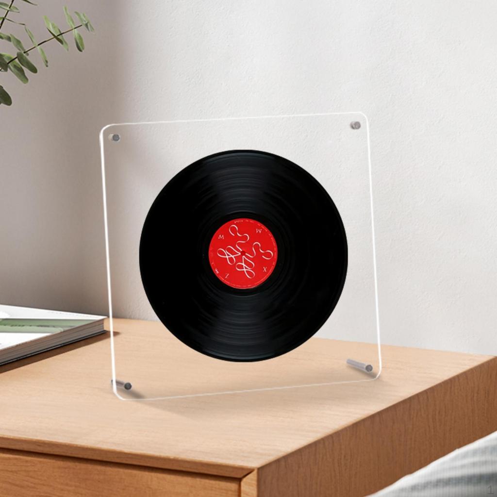 Vinyl-Audio-Disc-Rahmen, 12 Zentimeter LP-Sammlung Cover-Display, wandmontierter schwarzer Rahmen Rund 30 cm