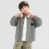 Duo Duo Jia Boy's Korean Style Black & White Plaid Long Sleeve Shirt